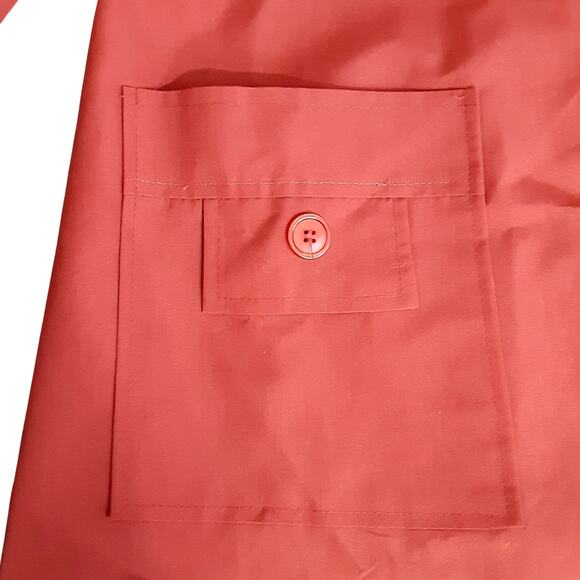 Vintage 1960s DuPont Rain or Shine Raincoat Rust Red Rain Slicker Chore Jacket - Picture 5 of 15